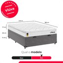 Ver imagem 3 de Cama Box Baú Viúva Cinza + Colchão Life D33 Pillow Top 61x128x188cm Branco - e-Shop Casa
