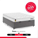 Ver imagem 4 de Cama Box Baú Viúva Cinza + Colchão Life D33 Pillow Top 61x128x188cm Branco - e-Shop Casa