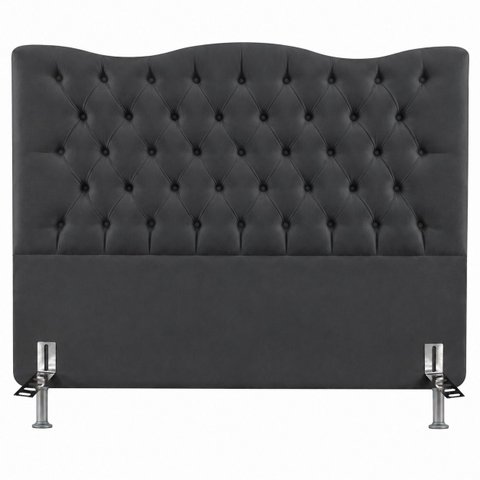 Cabeceira Espanha Casal Estofada Capitonê 140 cm Suede:Cinza