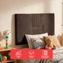 Ver imagem 4 de Cabeceira Painel Estofada Nevada Suede Marrom Solteiro 90cm para Cama Box - Arkell