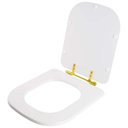 Ver imagem 2 de Tampa de Vaso Poliéster Axis Branco para Bacia Deca com Ferragem Dourada