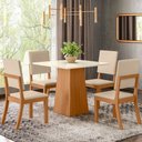 Ver imagem 1 de Mesa de Jantar 4 Lugares Milla Nature/off White/linho - Henn