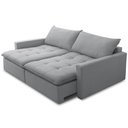 Ver imagem 7 de Sofá Cama Retrátil Reclinável para Sala de Estar 208cm Lari F04 Linho Cinza - Lyam Decor
