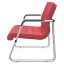 Ver imagem 5 de Cadeira de Escritório Recepção com Braço Fixa Cromada Lev P03 Vinil Vermelho - Lyam Decor