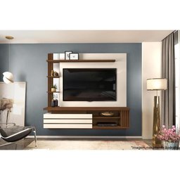 Painel para TV Marin até 55 Polegadas Griz/Carvalho - DJ Móveis - 8