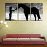 Quadro Decorativo 45x96 silhueta de mulher e cavalo pb - 2