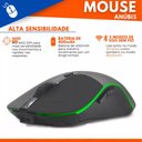 Ver imagem 4 de Mouse Gamer sem Fio Wireless Usb Bluetooth 1600 Dpi Led Rgb Cor Preto/cinza