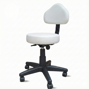 Mocho para Estética Cadeira Ergonômica Regulagem de Altura Clínica Manicure Giratória Rodízios