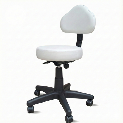 Mocho para Estética Cadeira Ergonômica Regulagem de Altura Clínica Manicure Giratória Rodízios