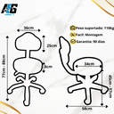 Ver imagem 2 de Mocho para Estética Cadeira Ergonômica Regulagem de Altura Clínica Manicure Giratória Rodízios