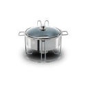 Ver imagem 1 de Rechaud Redondo Brinox Savoy 7 Litros Ø 33 Cm Aço Inox