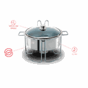 Ver imagem 2 de Rechaud Redondo Brinox Savoy 7 Litros Ø 33 Cm Aço Inox