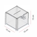 Ver imagem 1 de Urna Acrílico Sorteio Caixa Sugestões Cubo Cofre 15 X 15 Cm