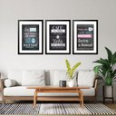 Ver imagem 1 de Kit 3 Quadros Grandes Cozinha Quadro Negro 60x48cm:moldura Preta