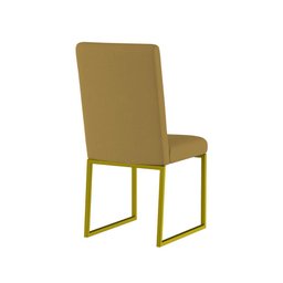 Kit 8 Cadeiras de Jantar com Base Ferro Dourado Luxo Balaqui Cor:capuccino - 6