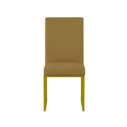 Kit 8 Cadeiras de Jantar com Base Ferro Dourado Luxo Balaqui Cor:capuccino - 5