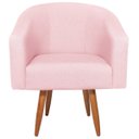 Ver imagem 2 de Poltrona Jade Decorativa Moderna Sala de Estar Quarto Escritório Conforto Corano Nozes e Suede Pés P