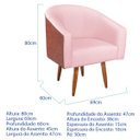 Ver imagem 3 de Poltrona Jade Decorativa Moderna Sala de Estar Quarto Escritório Conforto Corano Nozes e Suede Pés P