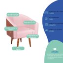 Ver imagem 4 de Poltrona Jade Decorativa Moderna Sala de Estar Quarto Escritório Conforto Corano Nozes e Suede Pés P