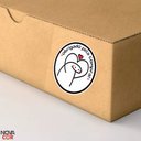 Ver imagem 2 de Adesivo Obrigada Pela Compra Flork Coração Redondo 3x3cm 200un