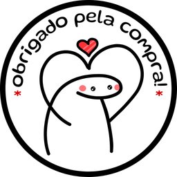 Adesivo Obrigada Pela Compra Flork Coração Redondo 3x3cm 200un - 1