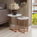 Ver imagem 6 de Mesa Lateral de Sala Pé de Ferro Estilo Industrial Tampo Mdf