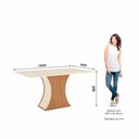 Ver imagem 2 de Conjunto Sala de Jantar Layla Trend 6 Lugares Tampo MDF Cadeiras Estofadas Off White 160cm Casa 812