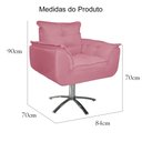 Ver imagem 5 de Poltrona Decorativa Opalla Pés Giratório Metal Suede Rosa - DS Estofados