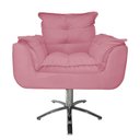 Ver imagem 1 de Poltrona Decorativa Opalla Pés Giratório Metal Suede Rosa - DS Estofados