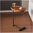 Ver imagem 5 de Mesinha Lateral de Apoio Moderna em Madeira e Metal Preto Fosco