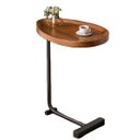 Ver imagem 1 de Mesinha Lateral de Apoio Moderna em Madeira e Metal Preto Fosco