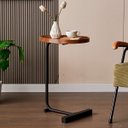 Ver imagem 7 de Mesinha Lateral de Apoio Moderna em Madeira e Metal Preto Fosco