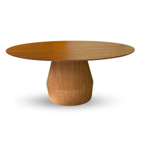 Mesa de Jantar Cone Balone 198x122 Cm Freijó Natural e Design Exclusivo