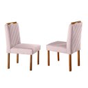 Ver imagem 2 de Conjunto Sala de Jantar 6 Lugares Mesa Slim e Cadeiras Móveis Mix Mel/ Off White/ Branco Gelo