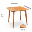 Ver imagem 3 de Mesa de Jantar Quadrada Especial em Madeira de 90cm na Cor Freijó