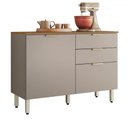 Ver imagem 2 de Balcão Cozinha Alba 2 Portas 2 Gavetas Amêndola/nude Prime Tx - Demóbile