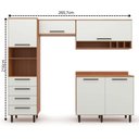 Ver imagem 3 de Cozinha Compacta 4 Peças 5 Portas 4 Gavetas Evolution Plus Branco/Freijó/Off-White