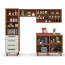 Ver imagem 4 de Cozinha Compacta 4 Peças 5 Portas 4 Gavetas Evolution Plus Branco/Freijó/Off-White