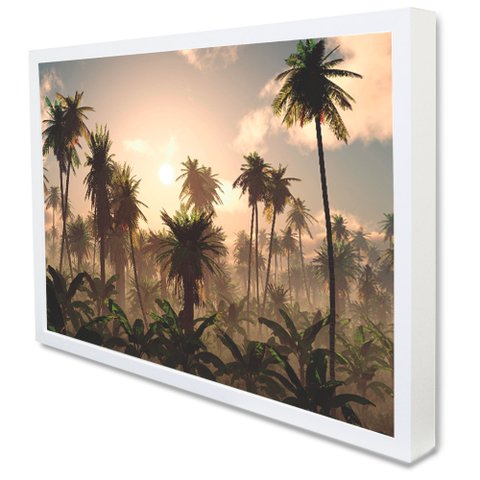 Quadro Decorativo Caixa Floresta e o Céu Azul  Tacolado Moldura Caixa Alta 4,5cm Madeira com Vidro 2