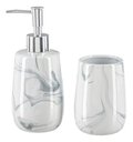 Ver imagem 1 de Kit Lavabo Banheiro Luxo Saboneteira Líquida Escova / 483