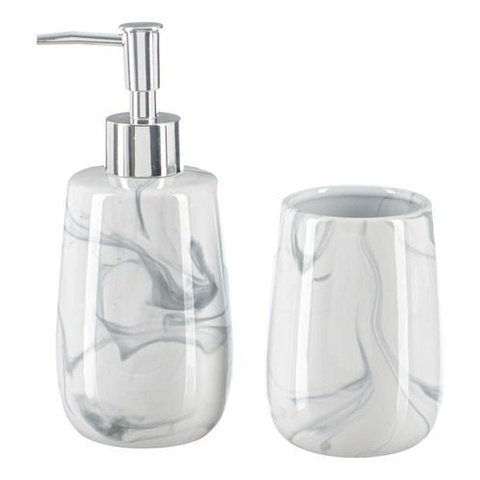 Kit Lavabo Banheiro Luxo Saboneteira Líquida Escova / 483