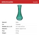 Ver mais imagens de Vaso Garrafa Decorativo de Vidro Turquesa 15x7x7cm Enfeite Sala Mesa Estante