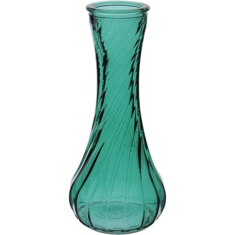 Vaso Garrafa Decorativo de Vidro Turquesa 15x7x7cm Enfeite Sala Mesa Estante