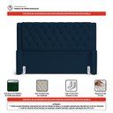 Ver imagem 3 de Cabeceira e Calçadeira Báu Queen Size Atena 160cm Capitonê Veludo Azul Marinho - Desk Design
