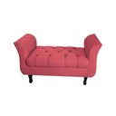 Ver imagem 1 de Divã Recamier Barcelona - 90cm Suede - Vermelho