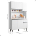 Ver imagem 2 de Armário Cozinha Millan Branco 6 Portas