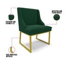 Ver imagem 3 de Cadeira Sala de Jantar Industrial Dourado Kit 4 Liz Bouclê Verde D03 - D’Rossi