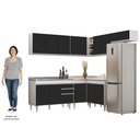 Ver imagem 5 de Armário de Cozinha Modulado de Canto 7 Peças Cp21 com Pia Inox Branco/preto - Lumil Lumil Móveis