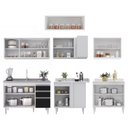 Ver imagem 6 de Armário de Cozinha Modulado de Canto 7 Peças Cp21 com Pia Inox Branco/preto - Lumil Lumil Móveis
