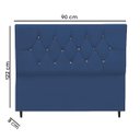 Ver imagem 3 de Cabeceira Cama Box Solteiro 90 Cm Geovana Suede:azul Marinho